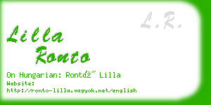 lilla ronto business card